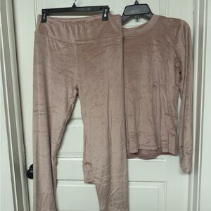 Danskin Plush Long-Sleeve Top & Leggings Sleep Set - Pink